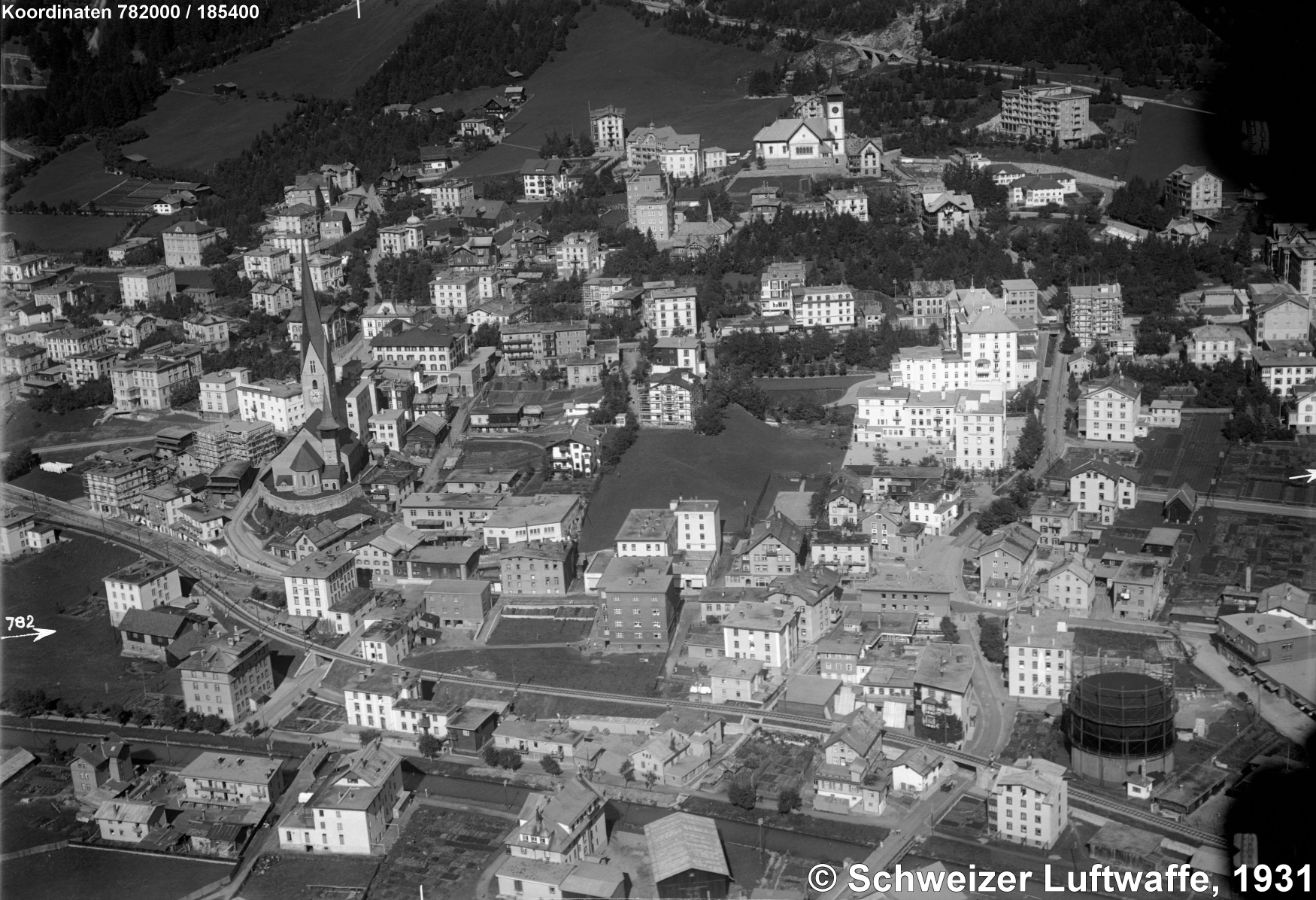 Aufnahme von 1931: Davos-Platz